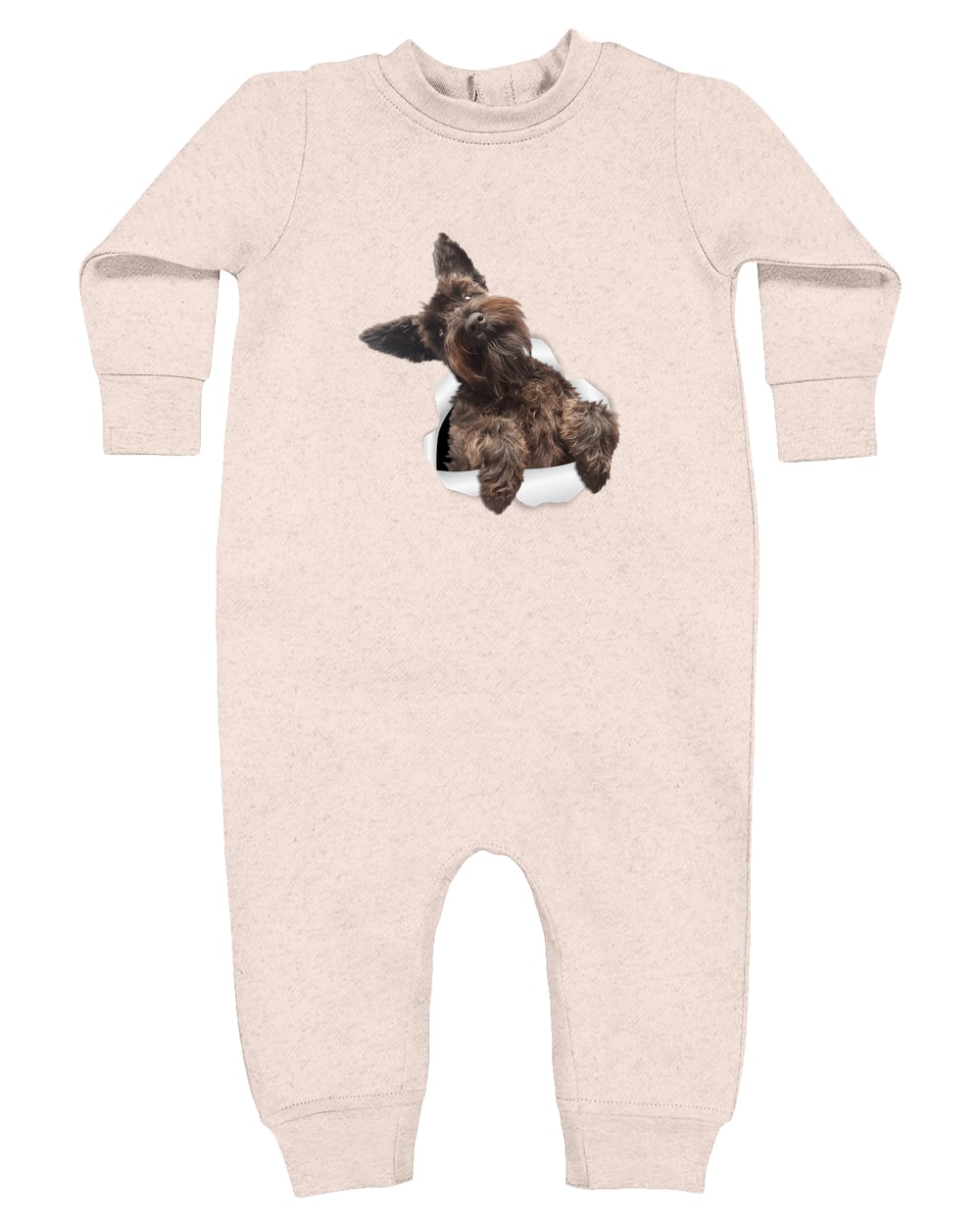 4447 Rabbit Skins Infant Fleece One-Piece Bodysuit - Natural Heather