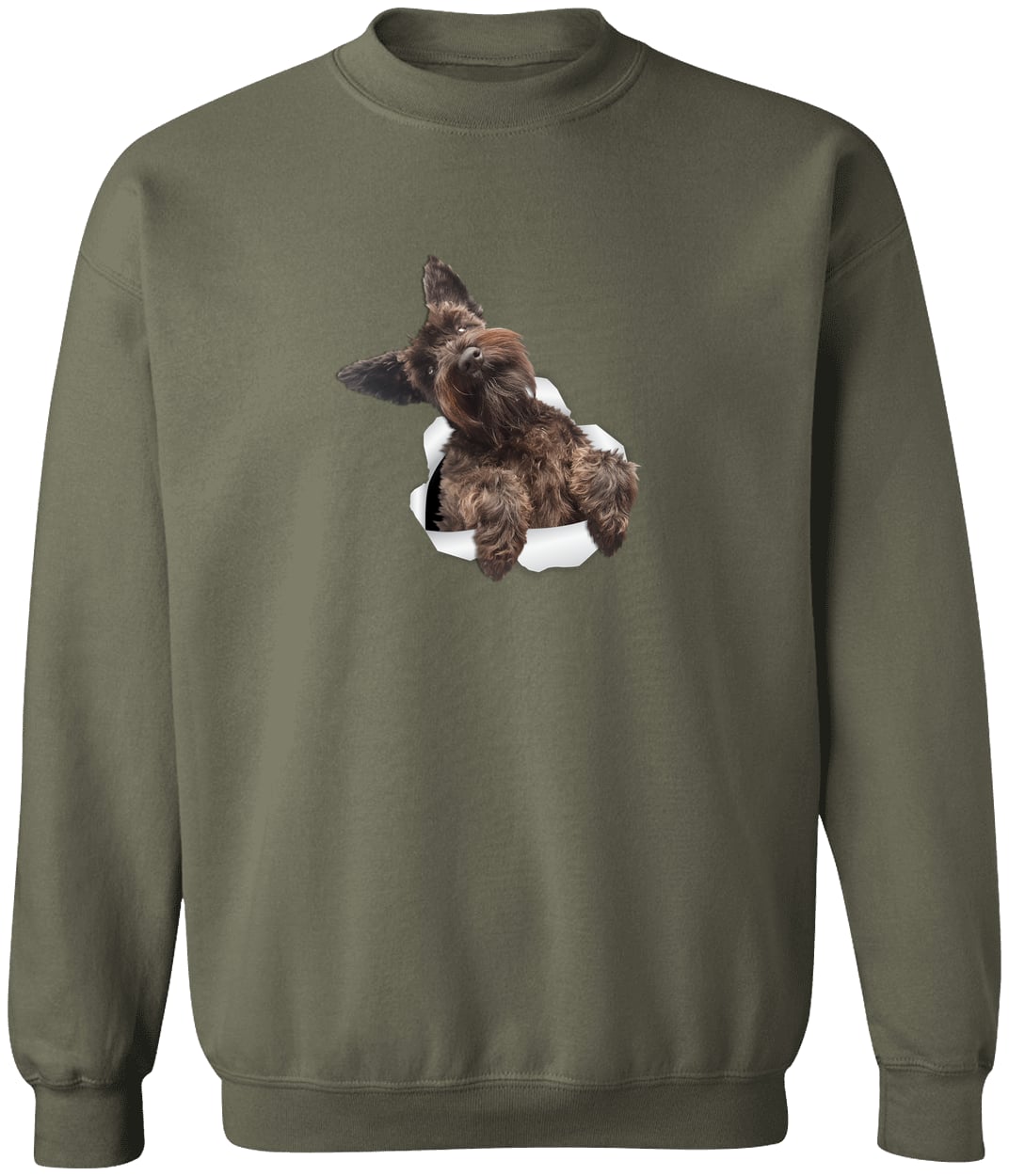 G180 Gildan Crewneck Pullover Sweatshirt - Military Green