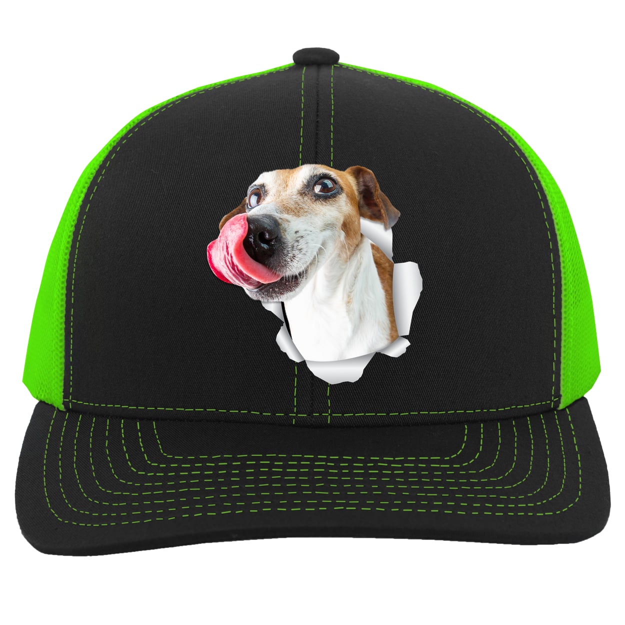 104C Trucker Snap Back - Black/Neon Green