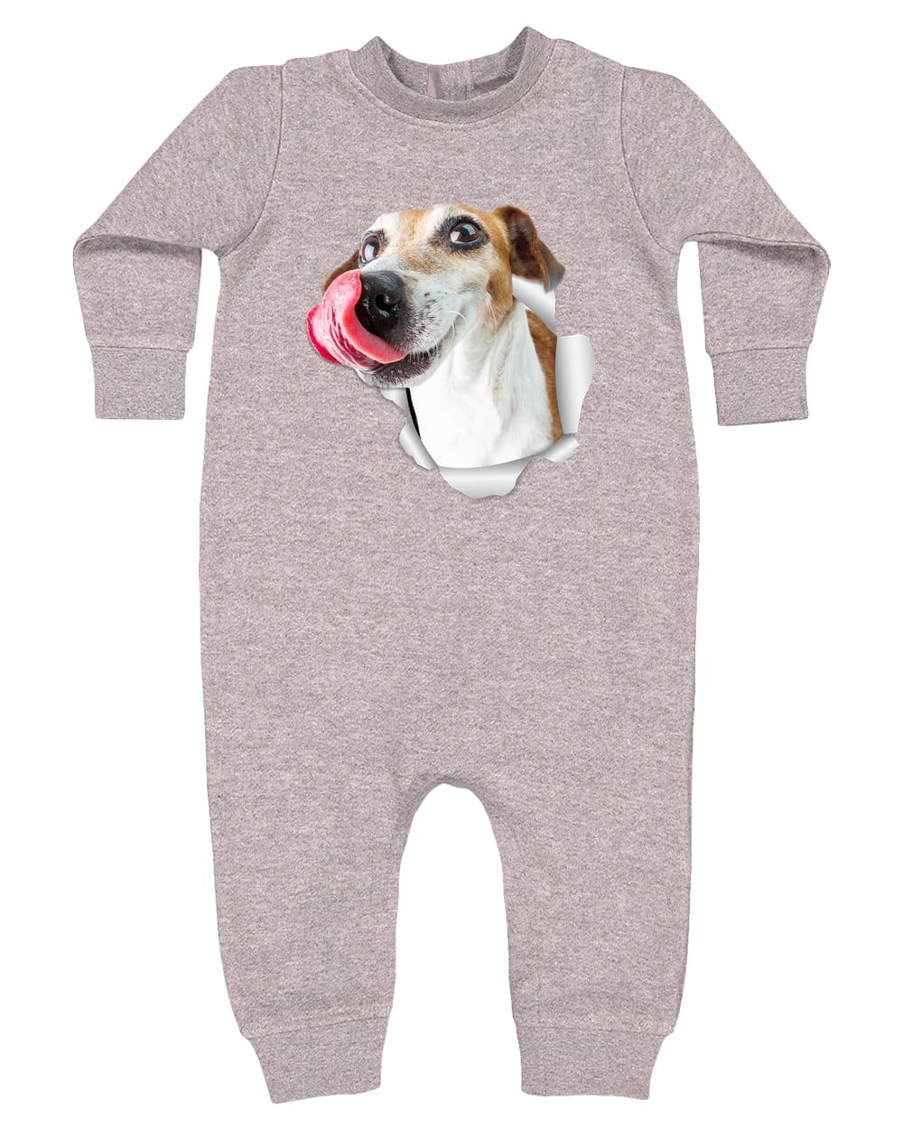 4447 Rabbit Skins Infant Fleece One-Piece Bodysuit - Heather Grey