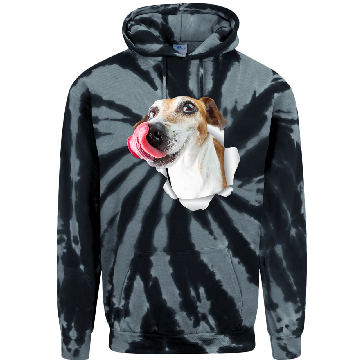 PC146 Port & Company Adult Tie-Dye Pullover Hoodie - Black