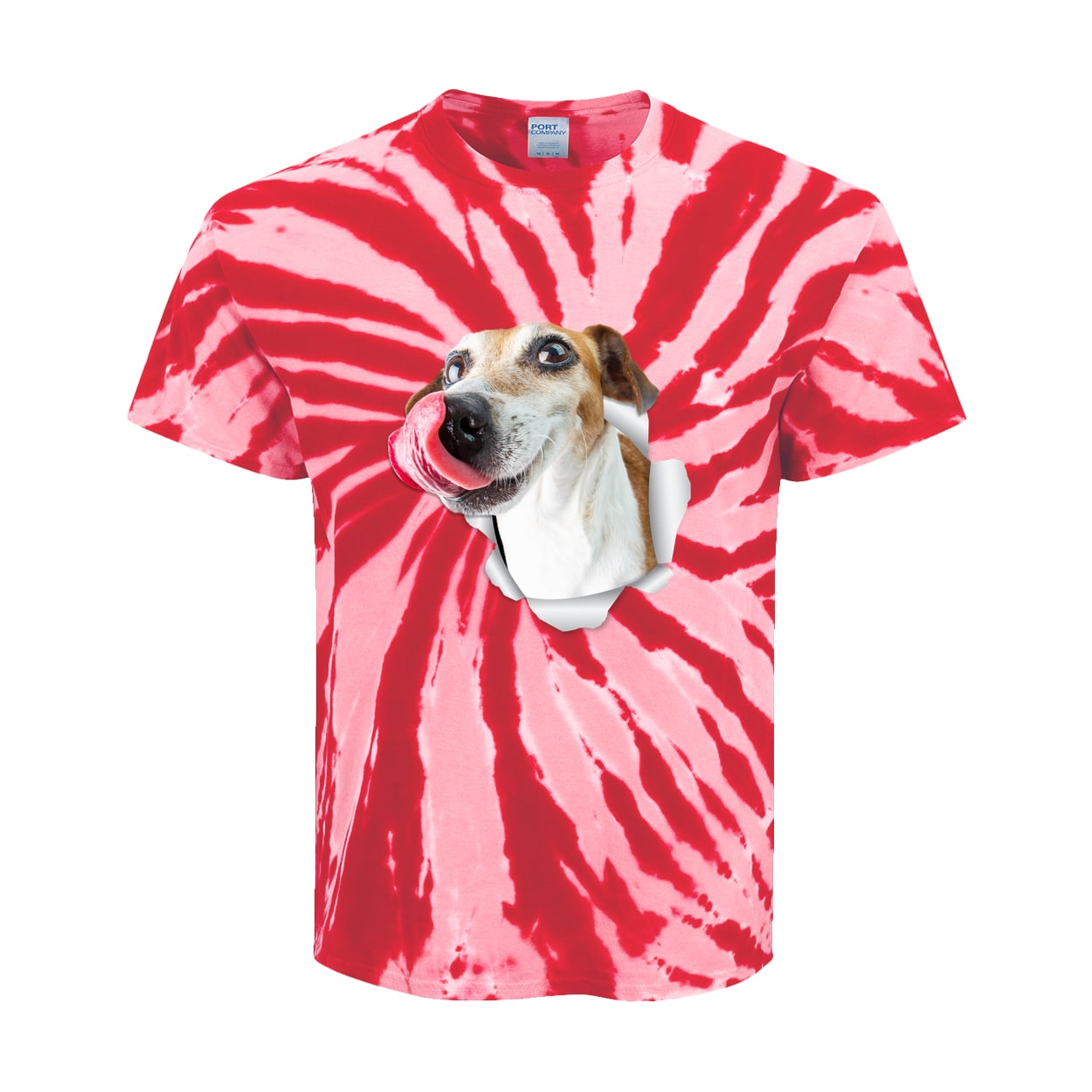 PC147Y Port & Company Kids Tie-Dye Tee - Red
