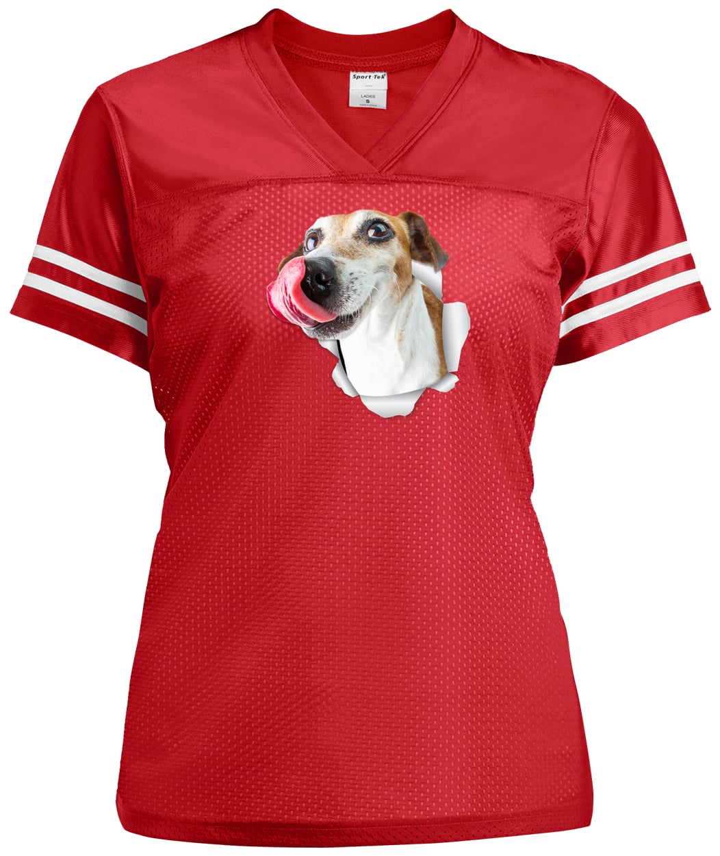 LST307 Sport-Tek Ladies' Replica Jersey - True Red/White