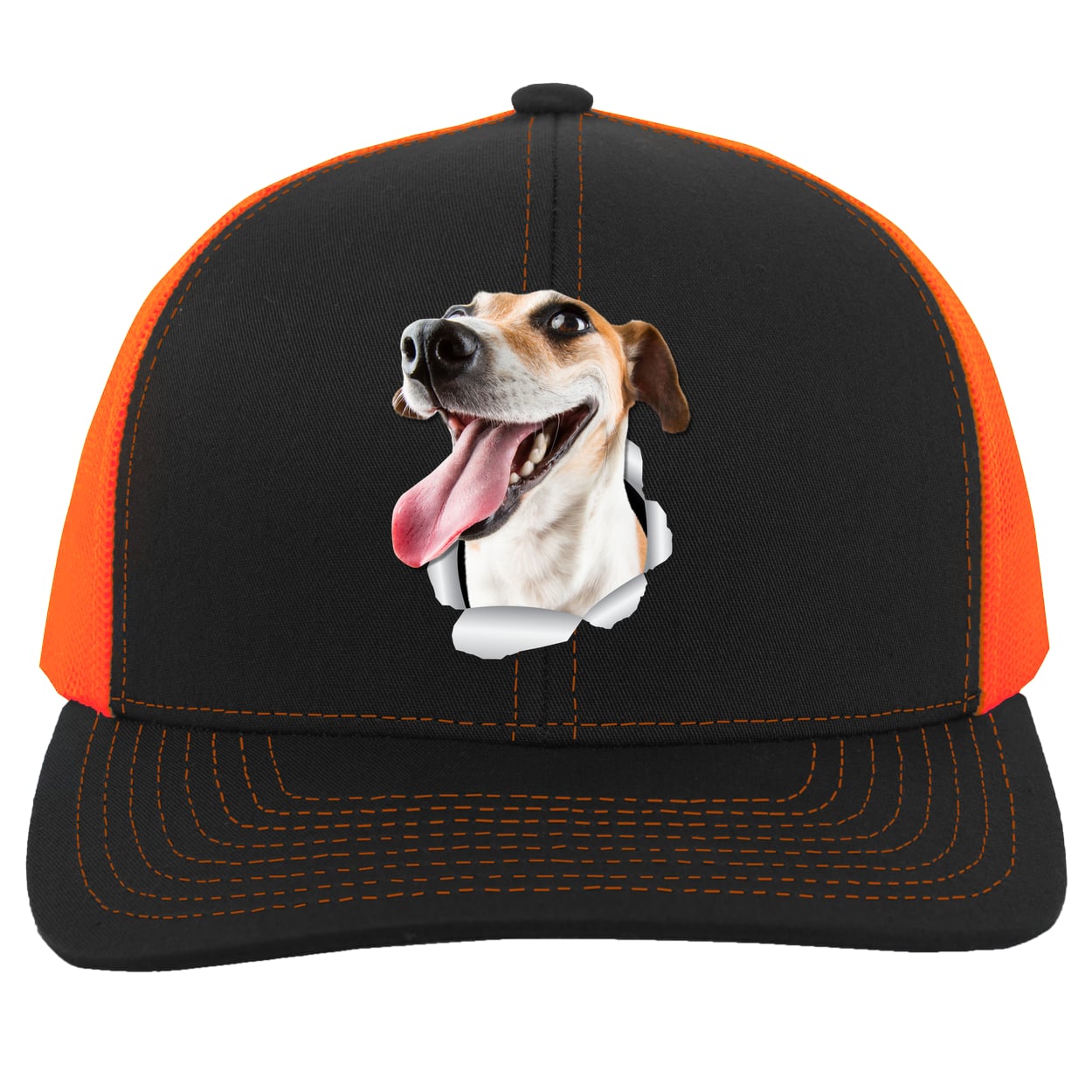 104C Trucker Snap Back - Black/Neon Orange