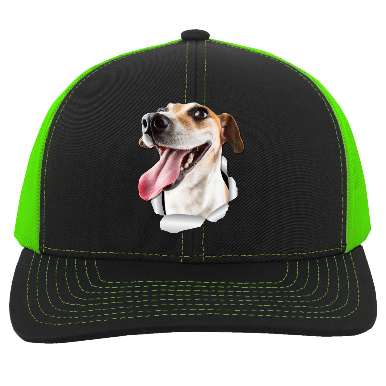 104C Trucker Snap Back - Black/Neon Green