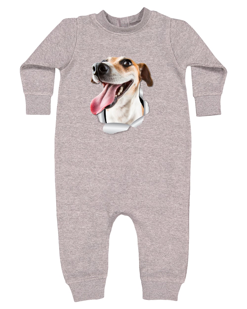 4447 Rabbit Skins Infant Fleece One-Piece Bodysuit - Heather Grey