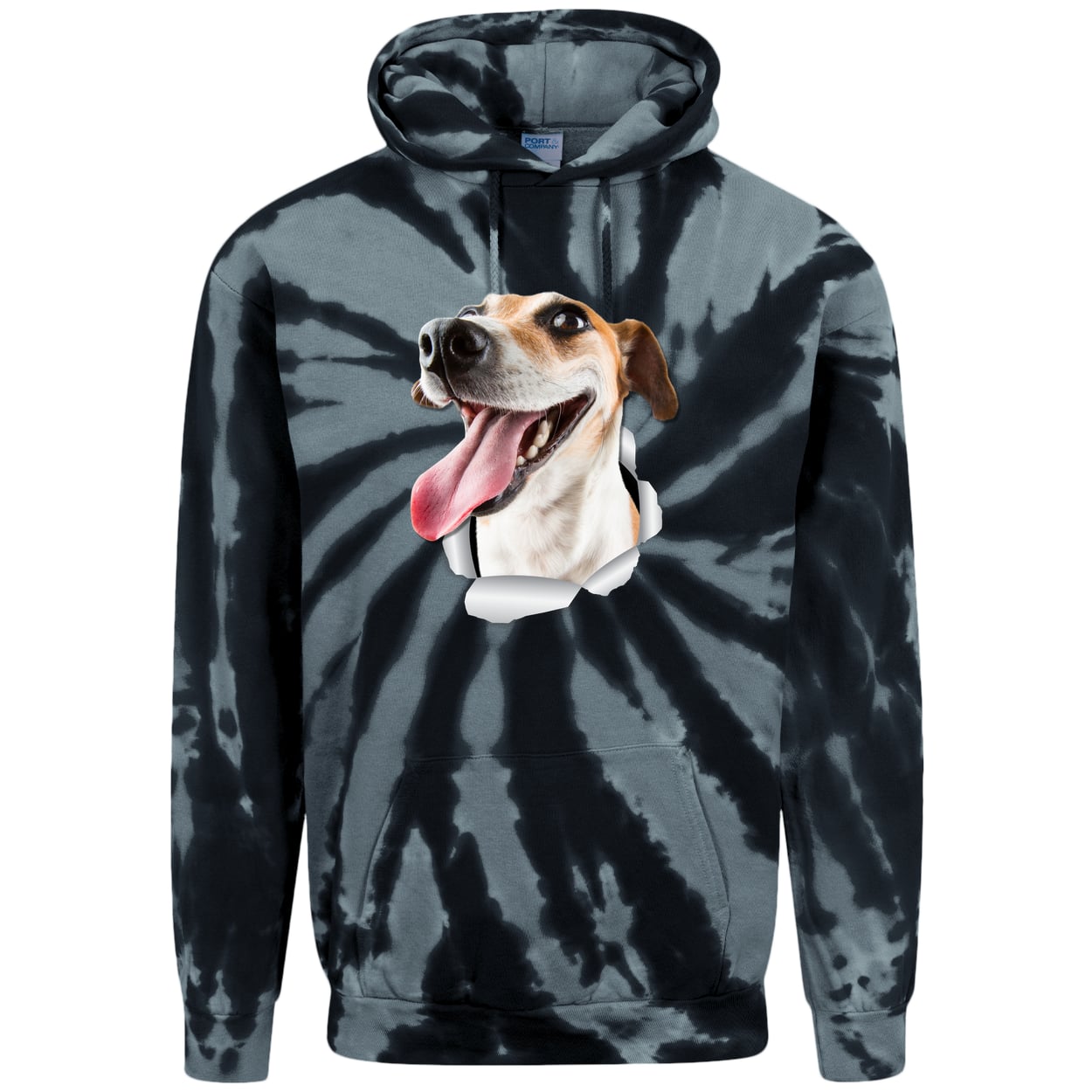 PC146 Port & Company Adult Tie-Dye Pullover Hoodie - Black