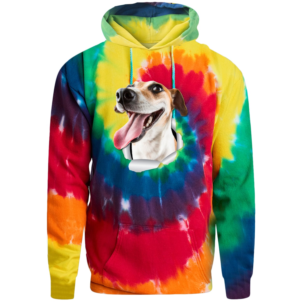 PC146 Port & Company Adult Tie-Dye Pullover Hoodie - Rainbow