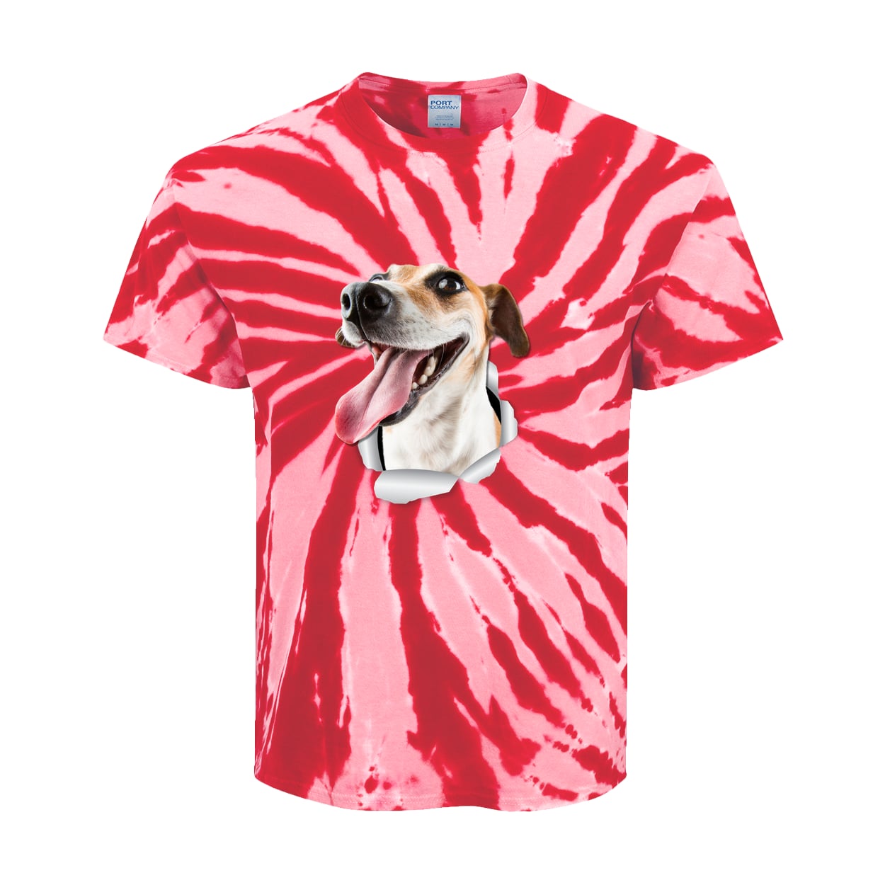PC147Y Port & Company Kids Tie-Dye Tee - Red