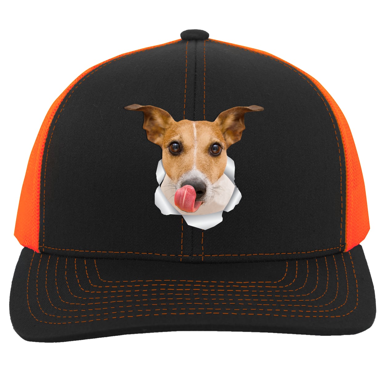 104C Trucker Snap Back - Black/Neon Orange