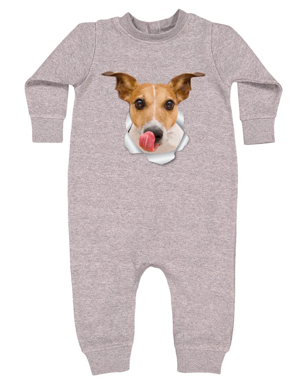 4447 Rabbit Skins Infant Fleece One-Piece Bodysuit - Heather Grey
