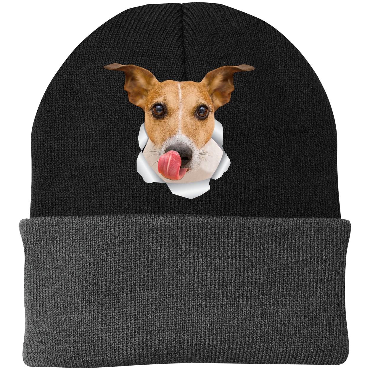 CP90 Port & Company Knit Beanie - Black/Gray