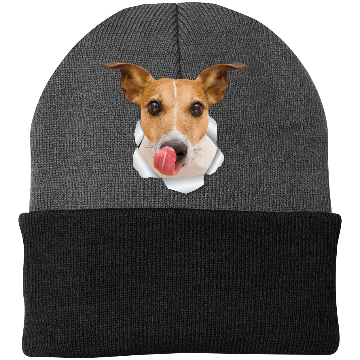 CP90 Port & Company Knit Beanie - Athletic Oxford/Black
