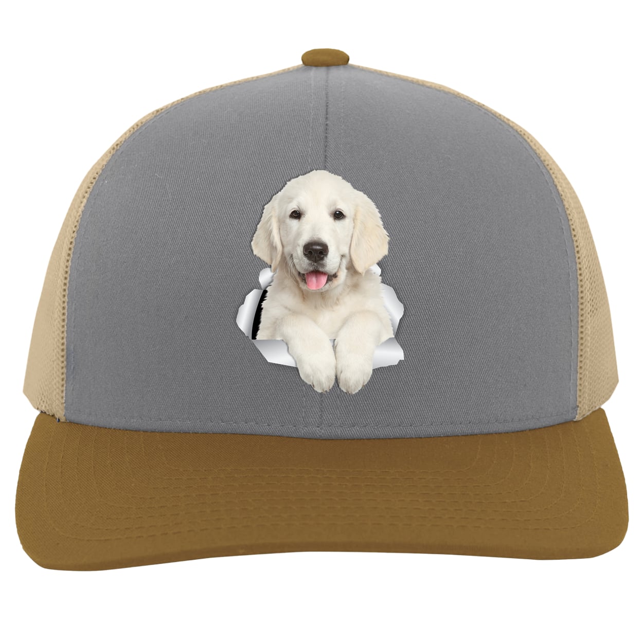 104C Trucker Snap Back - Heather/Beige/Amber