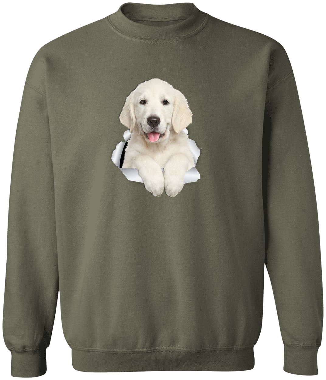 G180 Gildan Crewneck Pullover Sweatshirt - Military Green