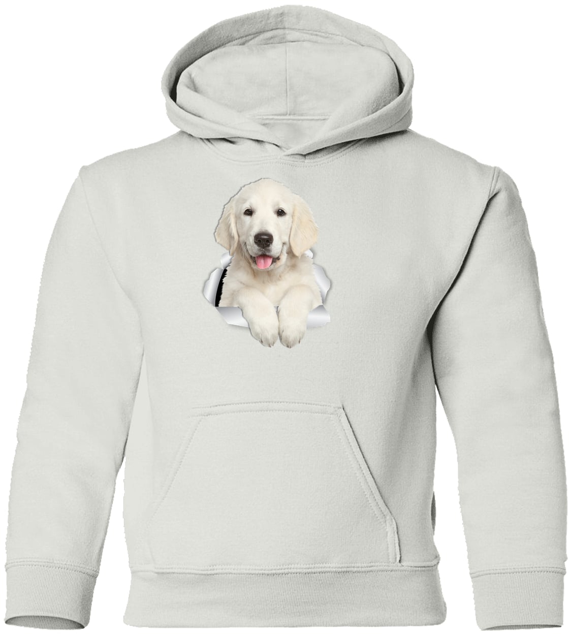 G185B Gildan Youth Pullover Hoodie - White