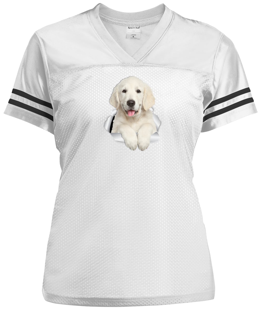 LST307 Sport-Tek Ladies' Replica Jersey - White/Black