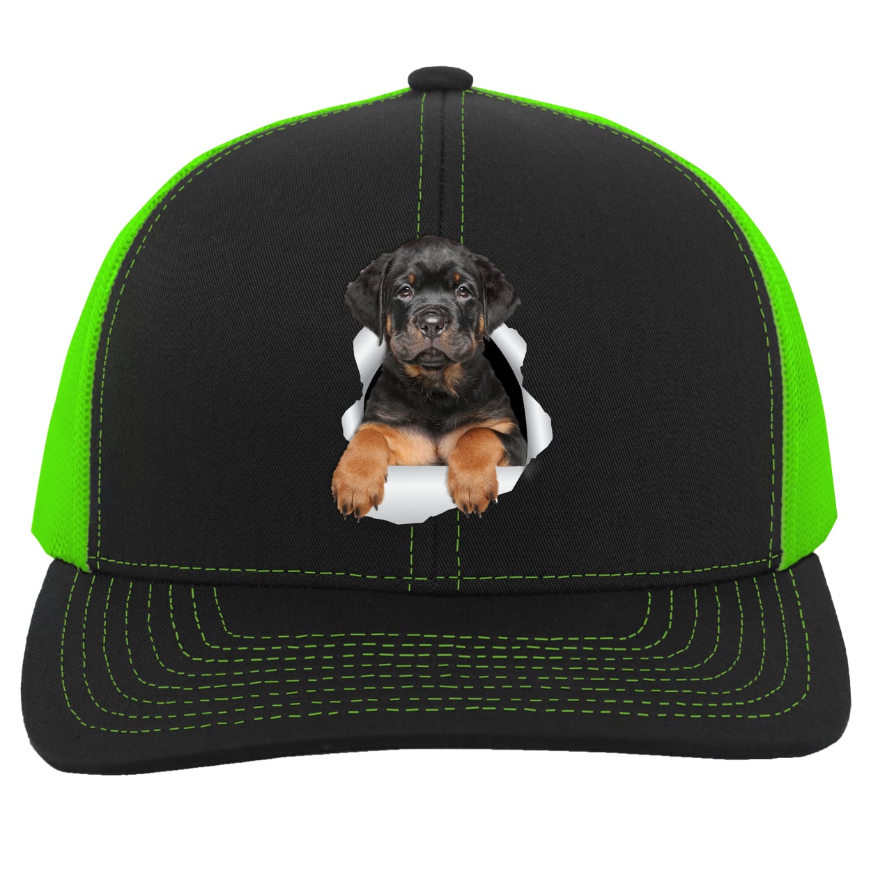 104C Trucker Snap Back - Black/Neon Green