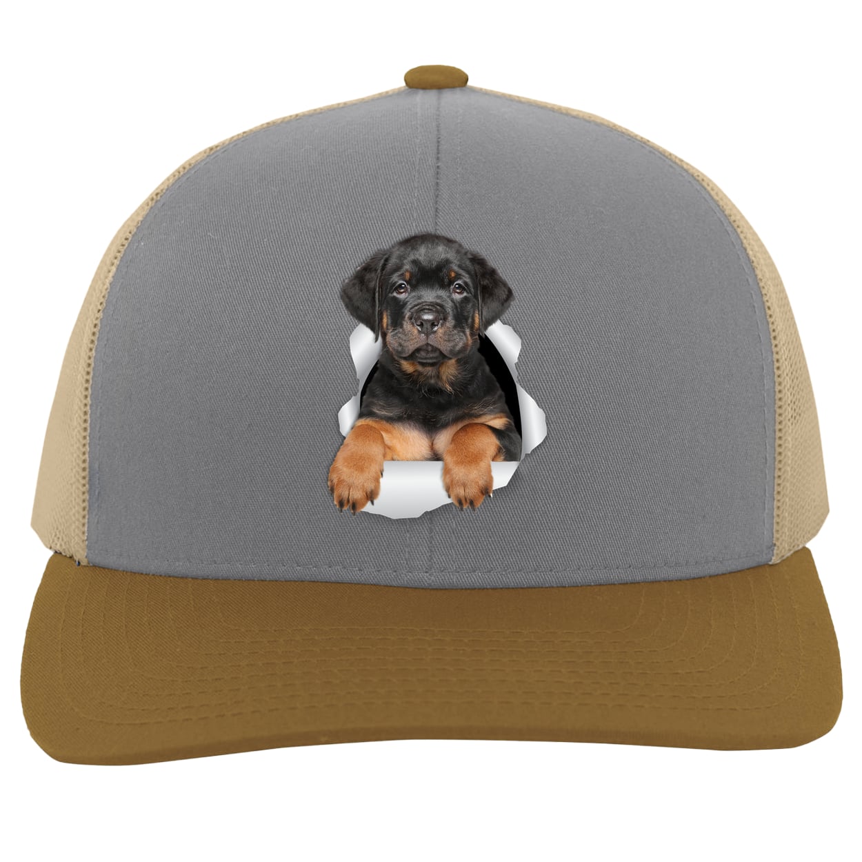 104C Trucker Snap Back - Heather/Beige/Amber