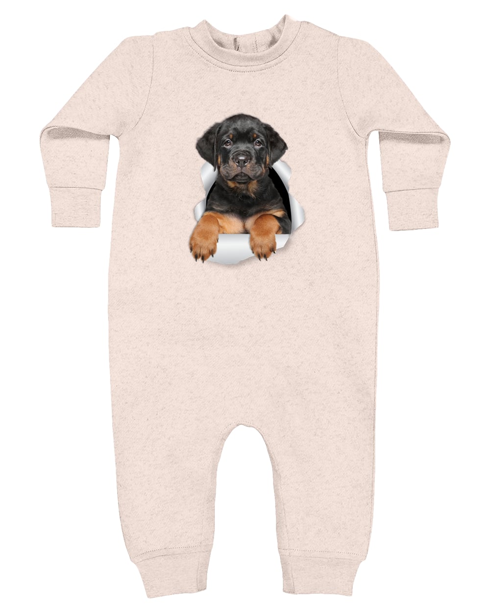 4447 Rabbit Skins Infant Fleece One-Piece Bodysuit - Natural Heather