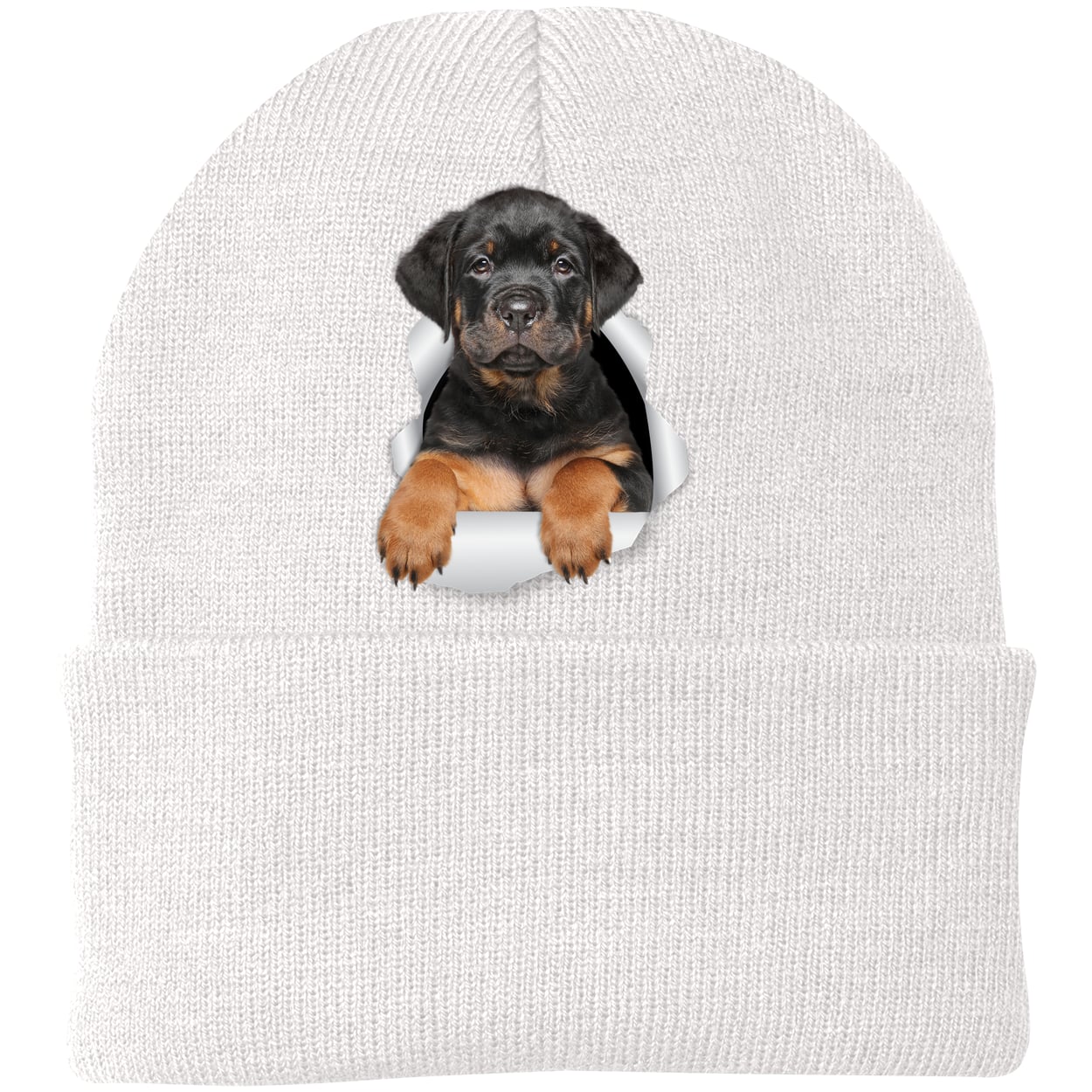 CP90 Port & Company Knit Beanie - White