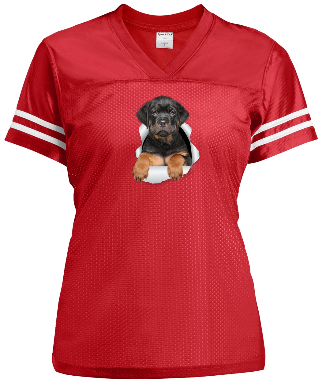 LST307 Sport-Tek Ladies' Replica Jersey - True Red/White