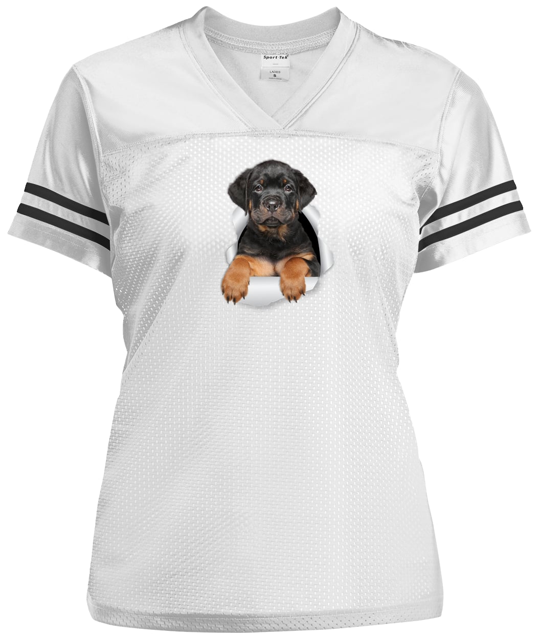 LST307 Sport-Tek Ladies' Replica Jersey - White/Black