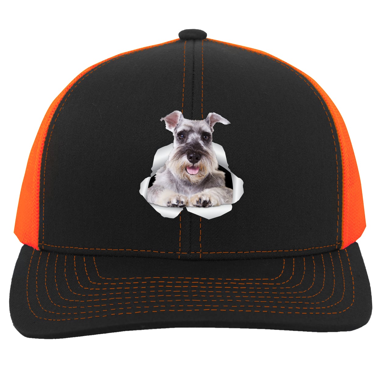 104C Trucker Snap Back - Black/Neon Orange