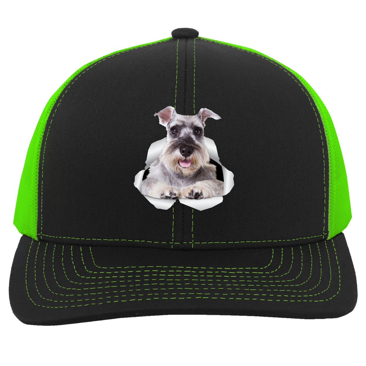 104C Trucker Snap Back - Black/Neon Green
