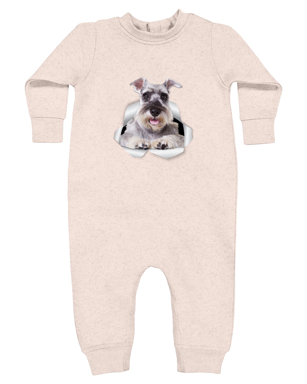 4447 Rabbit Skins Infant Fleece One-Piece Bodysuit - Natural Heather