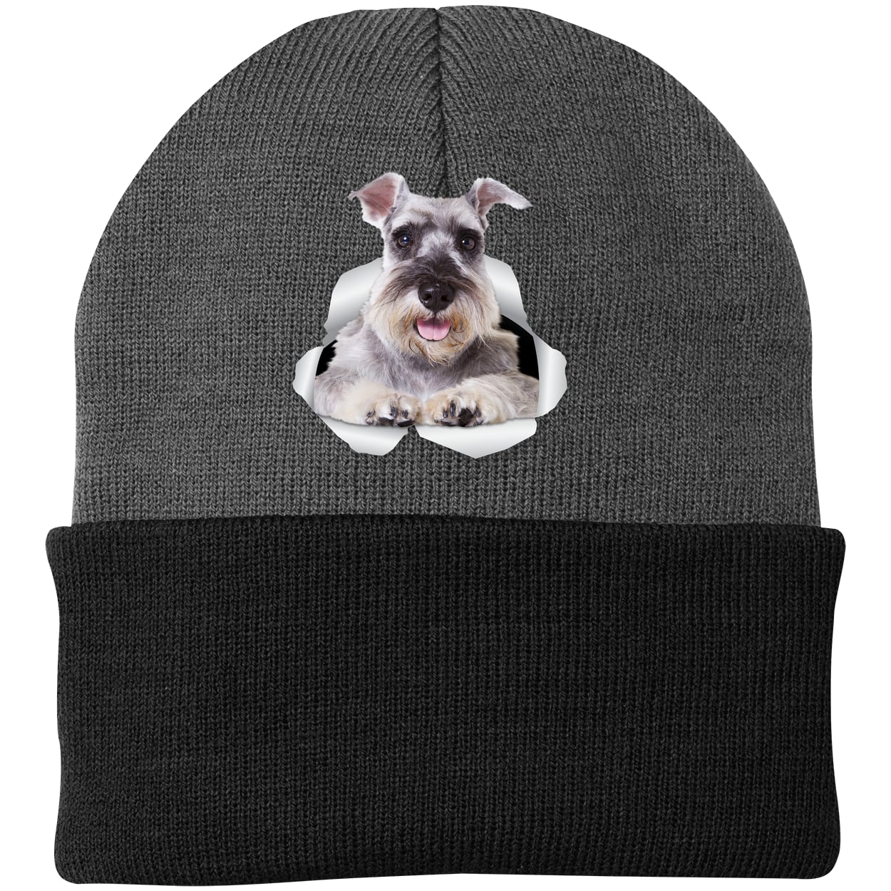 CP90 Port & Company Knit Beanie - Athletic Oxford/Black