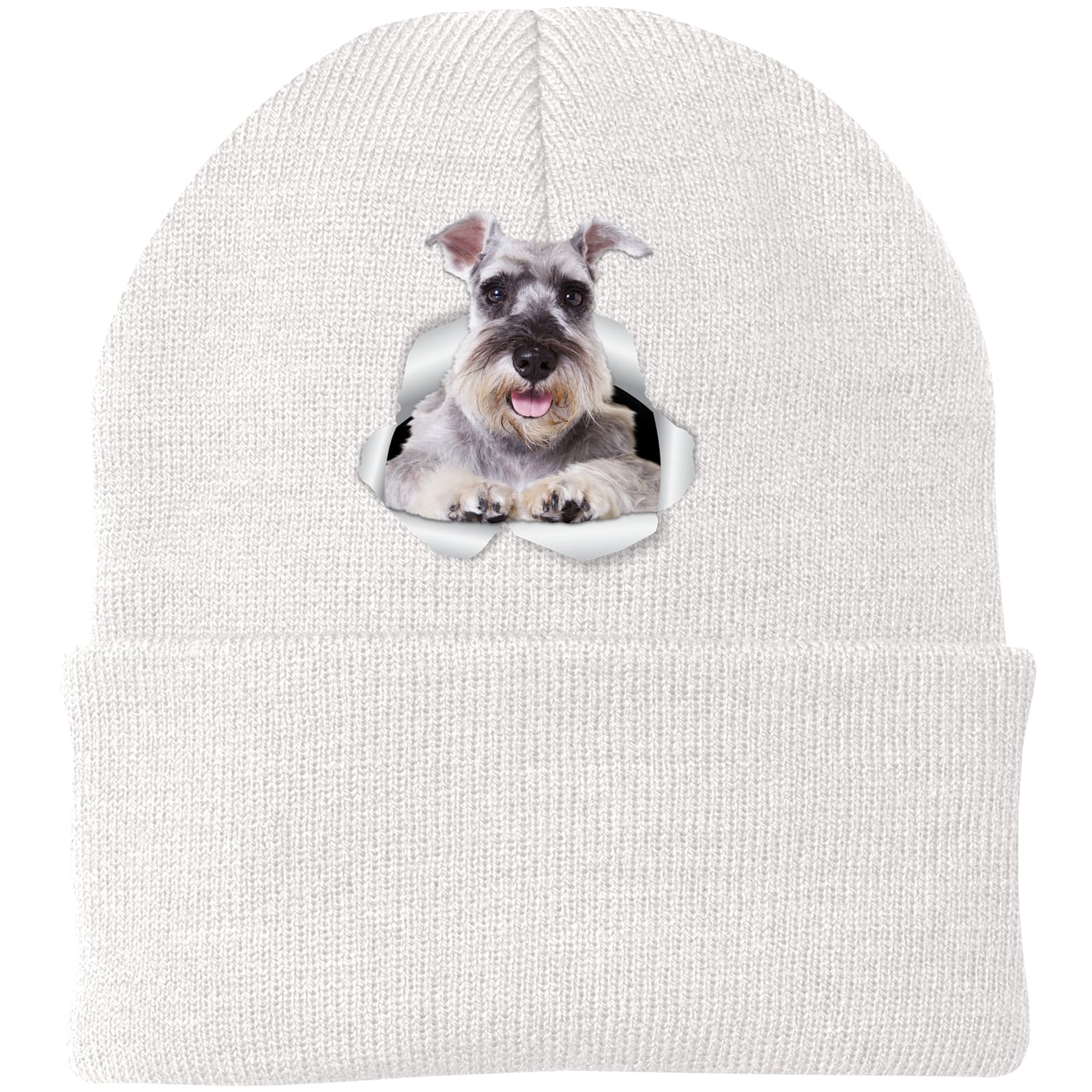 CP90 Port & Company Knit Beanie - White