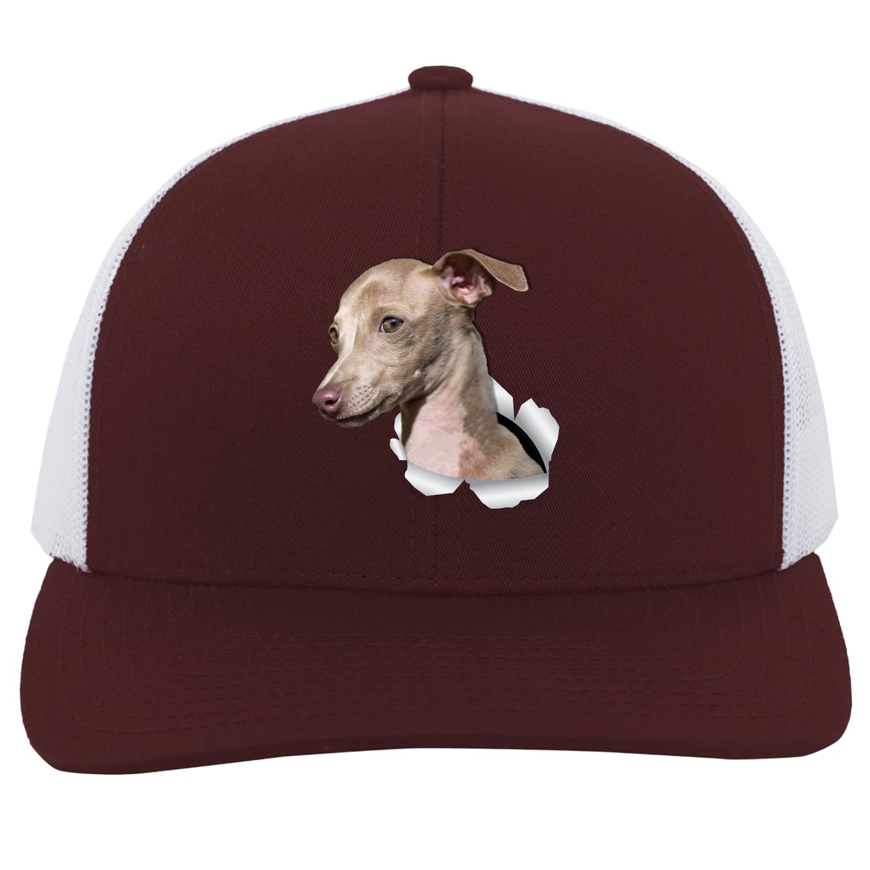 104C Trucker Snap Back - Maroon/White