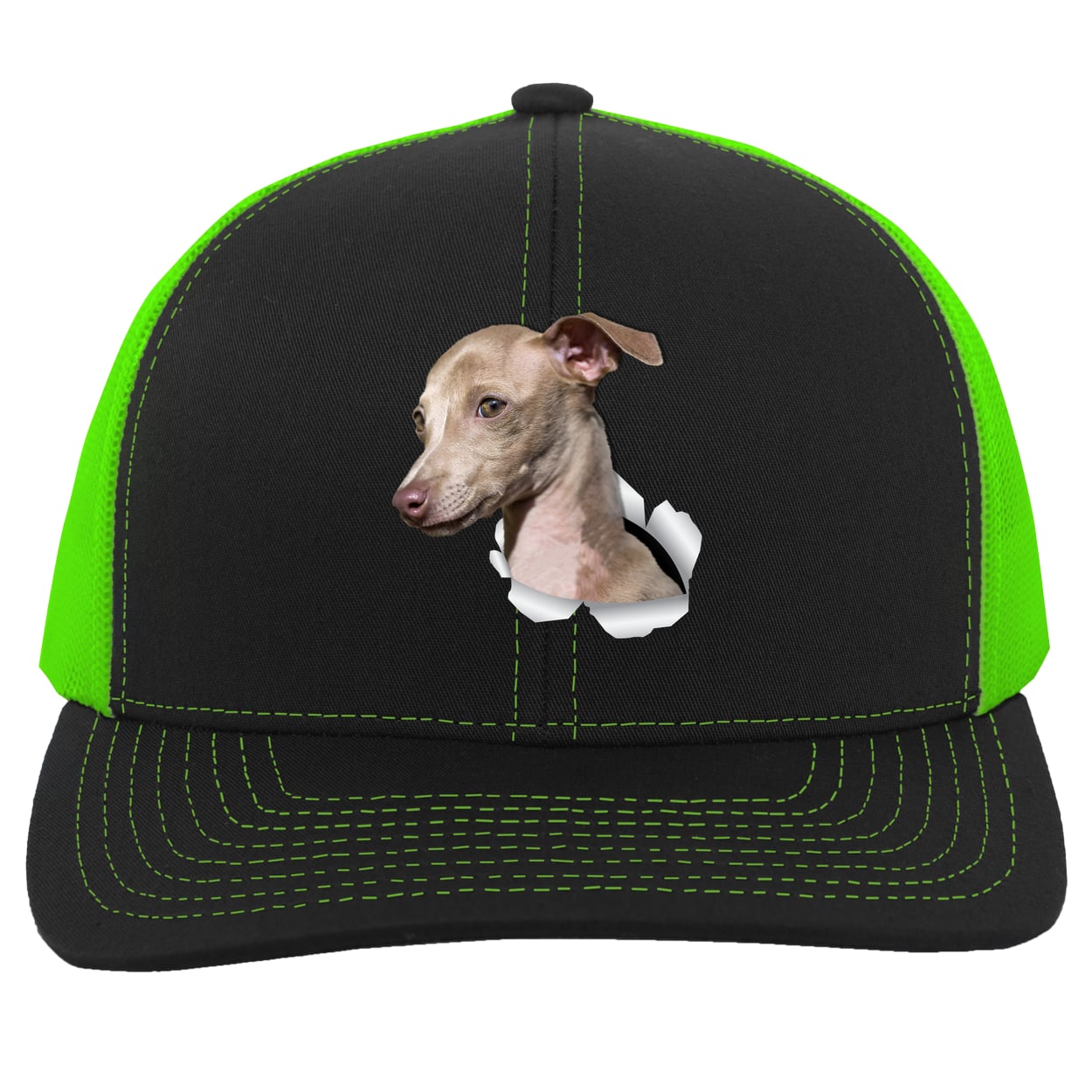 104C Trucker Snap Back - Black/Neon Green