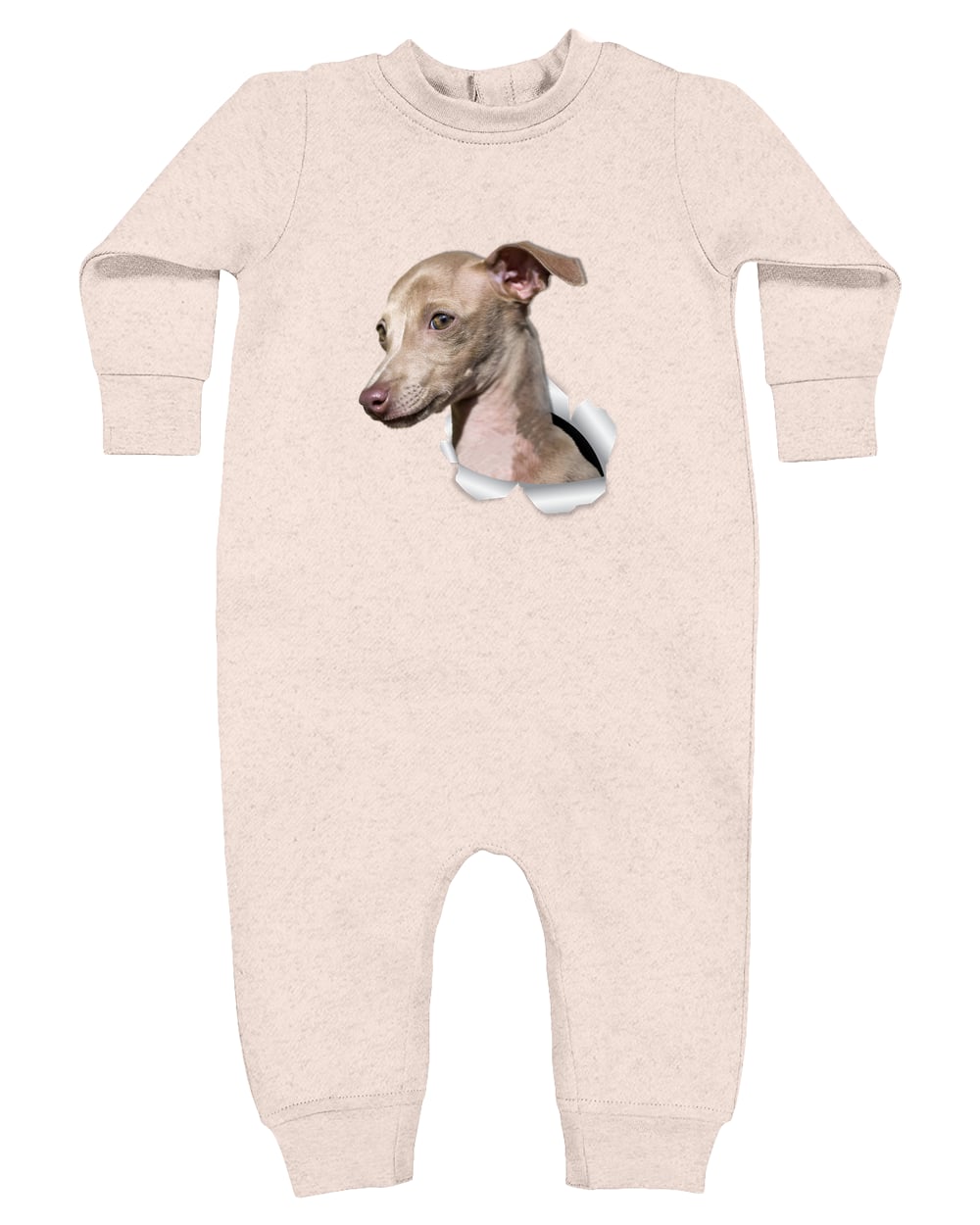 4447 Rabbit Skins Infant Fleece One-Piece Bodysuit - Natural Heather
