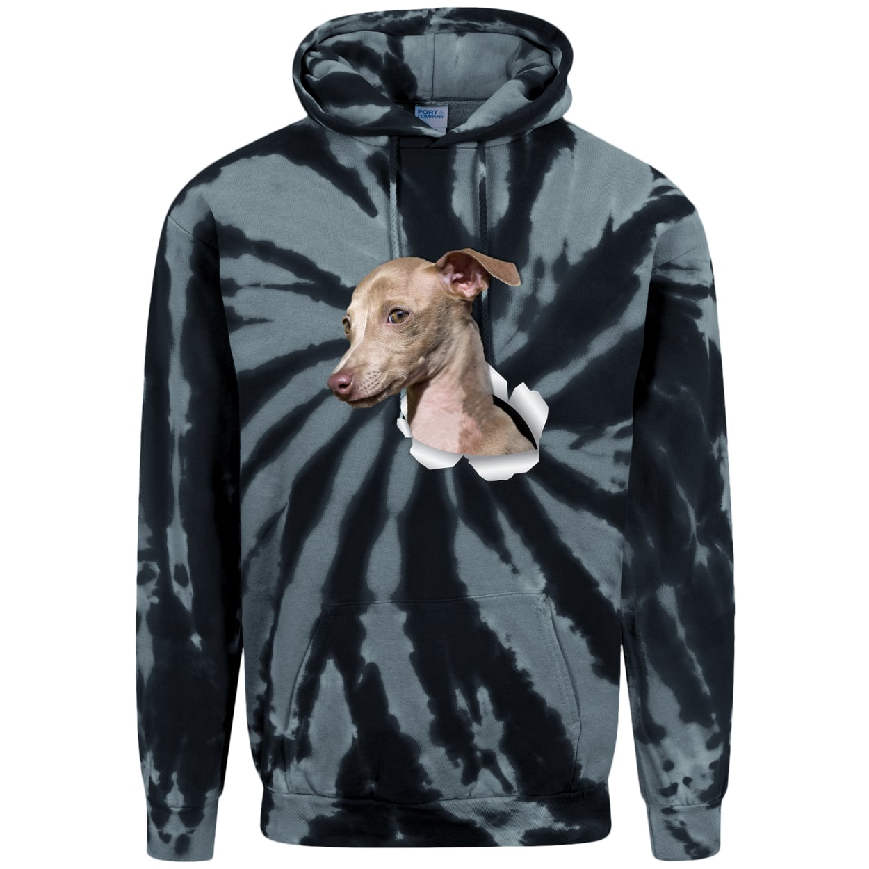 PC146 Port & Company Adult Tie-Dye Pullover Hoodie - Black