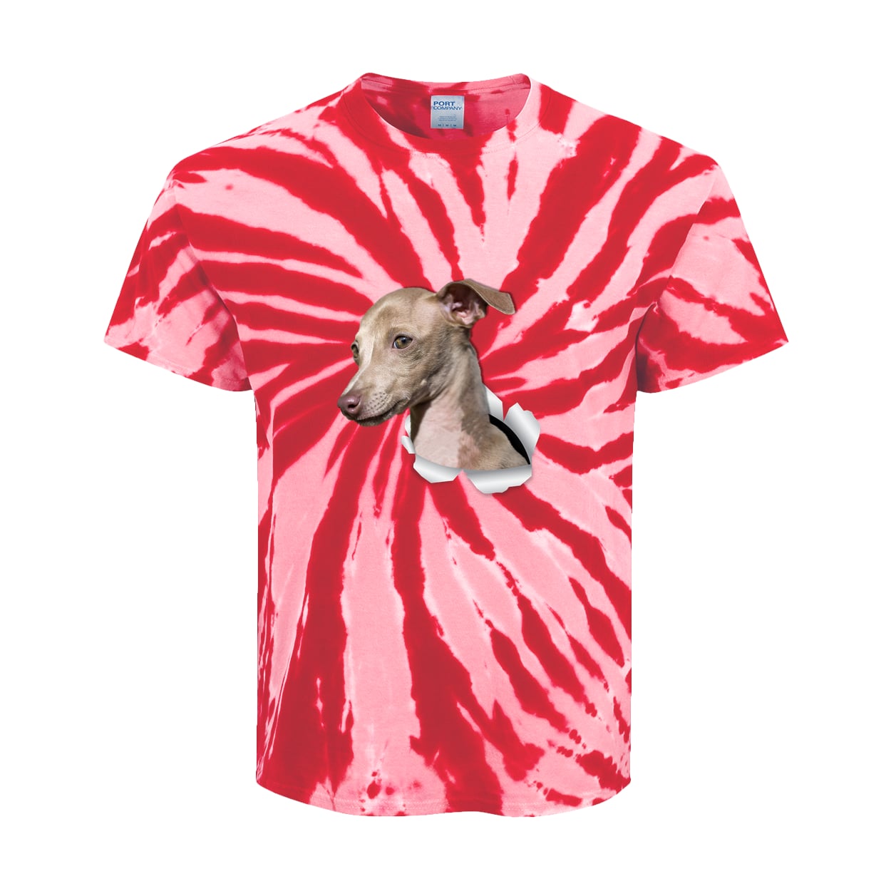PC147Y Port & Company Kids Tie-Dye Tee - Red