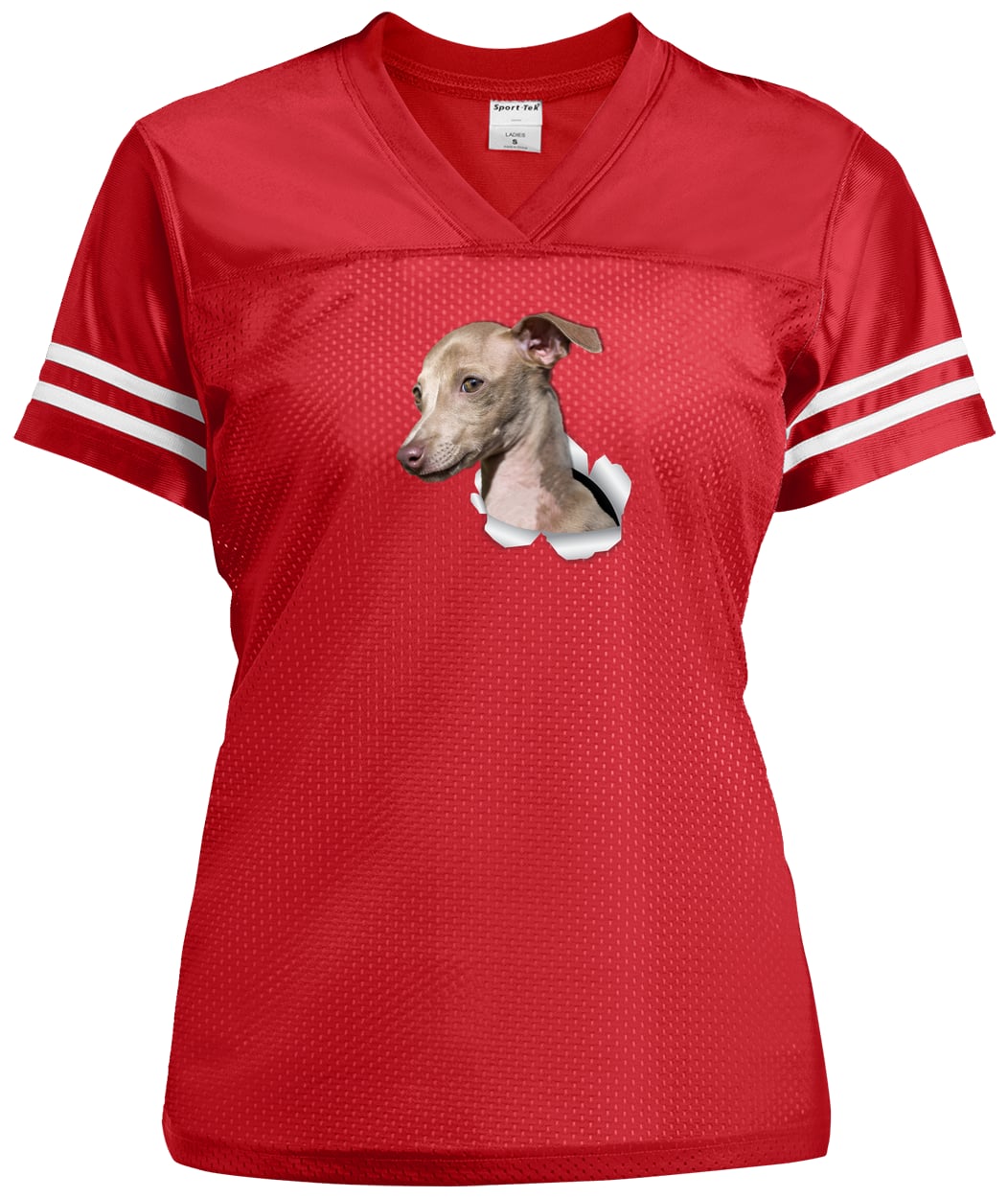 LST307 Sport-Tek Ladies' Replica Jersey - True Red/White