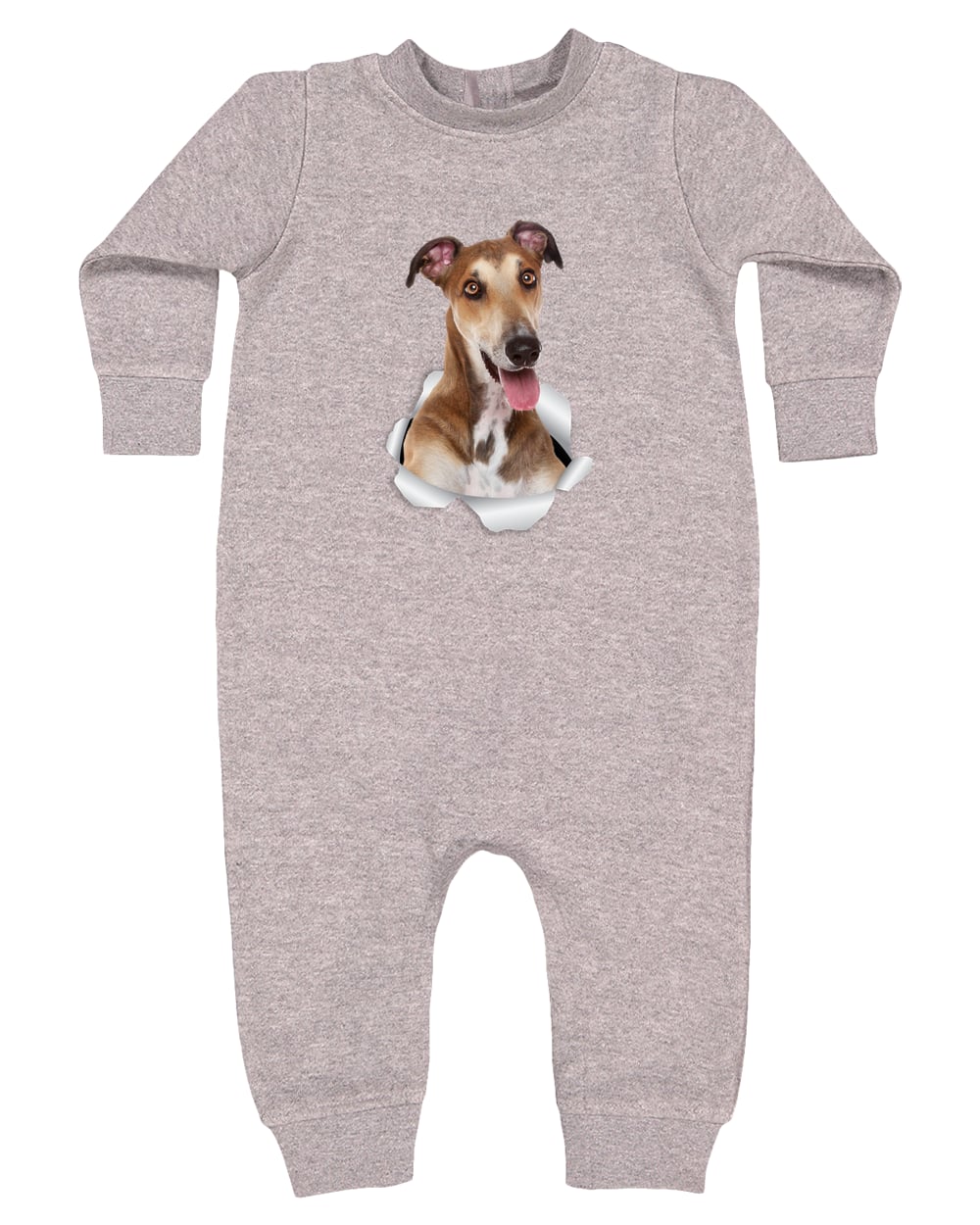 4447 Rabbit Skins Infant Fleece One-Piece Bodysuit - Heather Grey