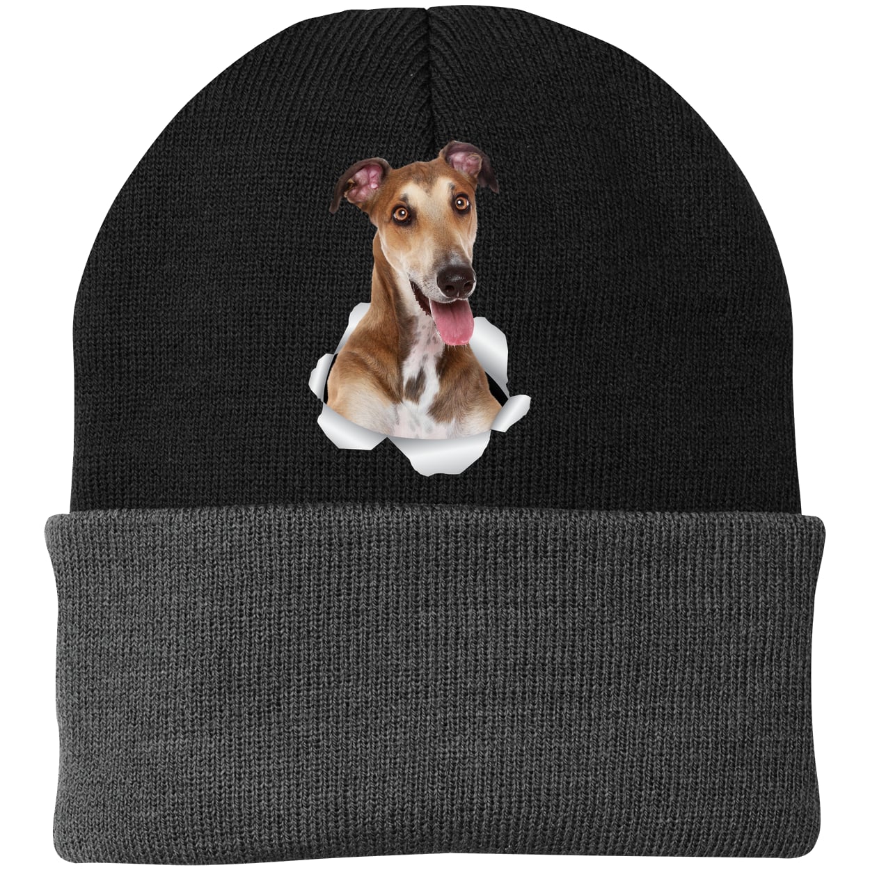 CP90 Port & Company Knit Beanie - Black/Gray