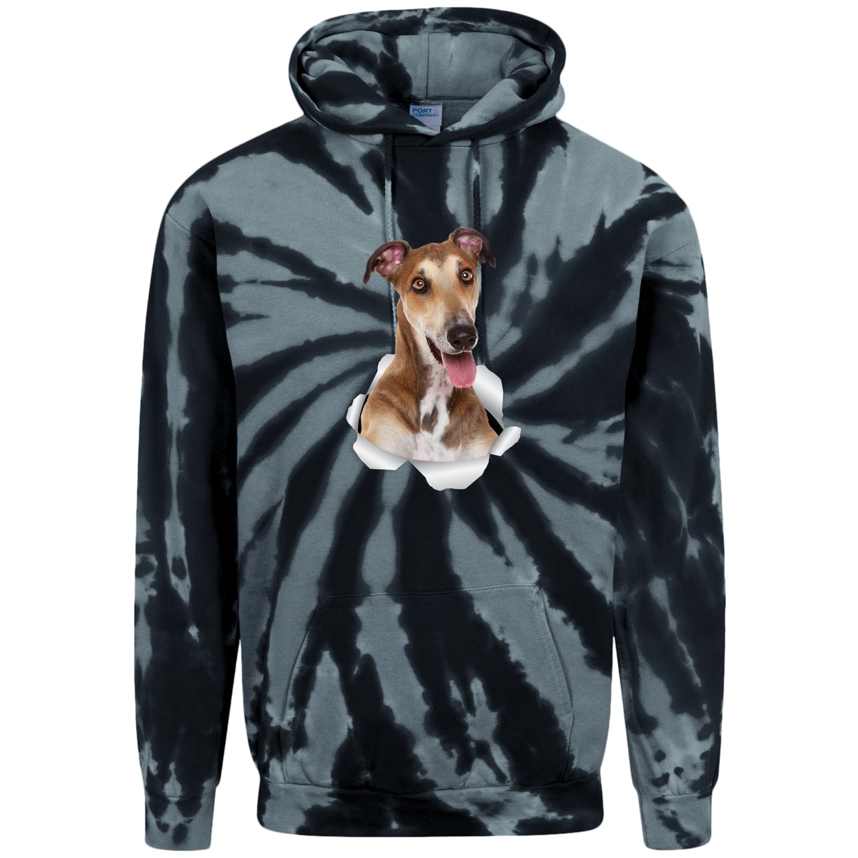 PC146 Port & Company Adult Tie-Dye Pullover Hoodie - Black