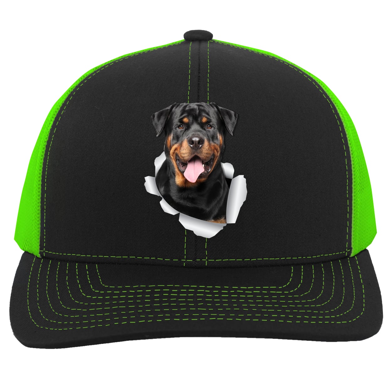104C Trucker Snap Back - Black/Neon Green