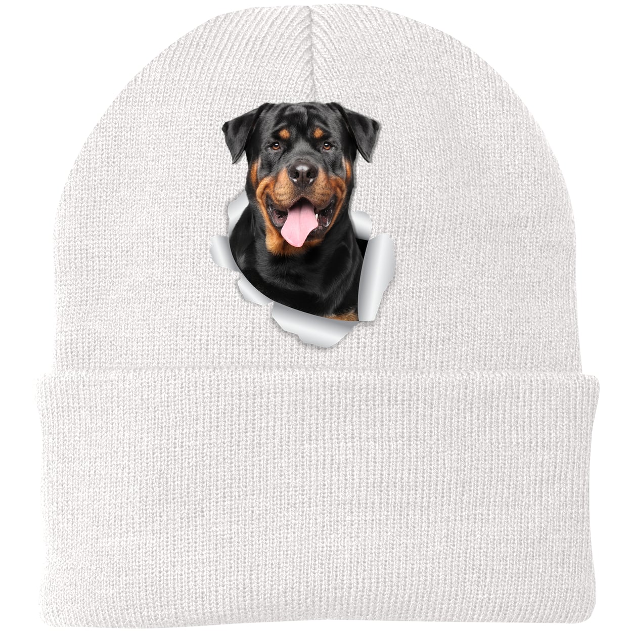 CP90 Port & Company Knit Beanie - White