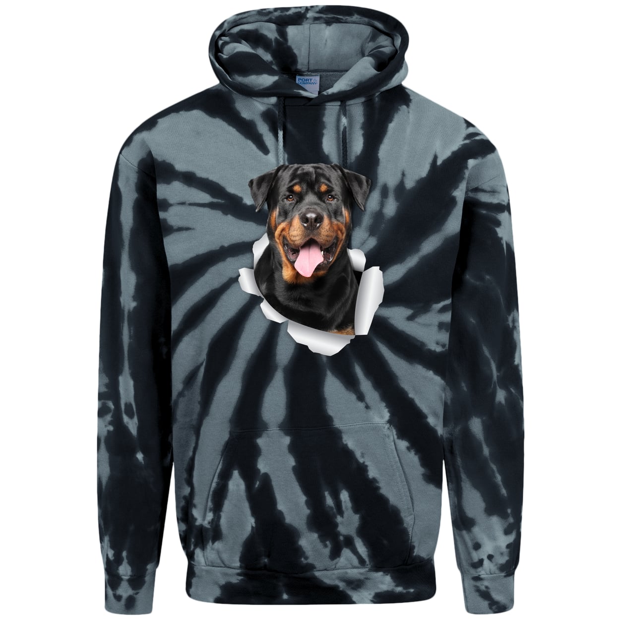 PC146 Port & Company Adult Tie-Dye Pullover Hoodie - Black
