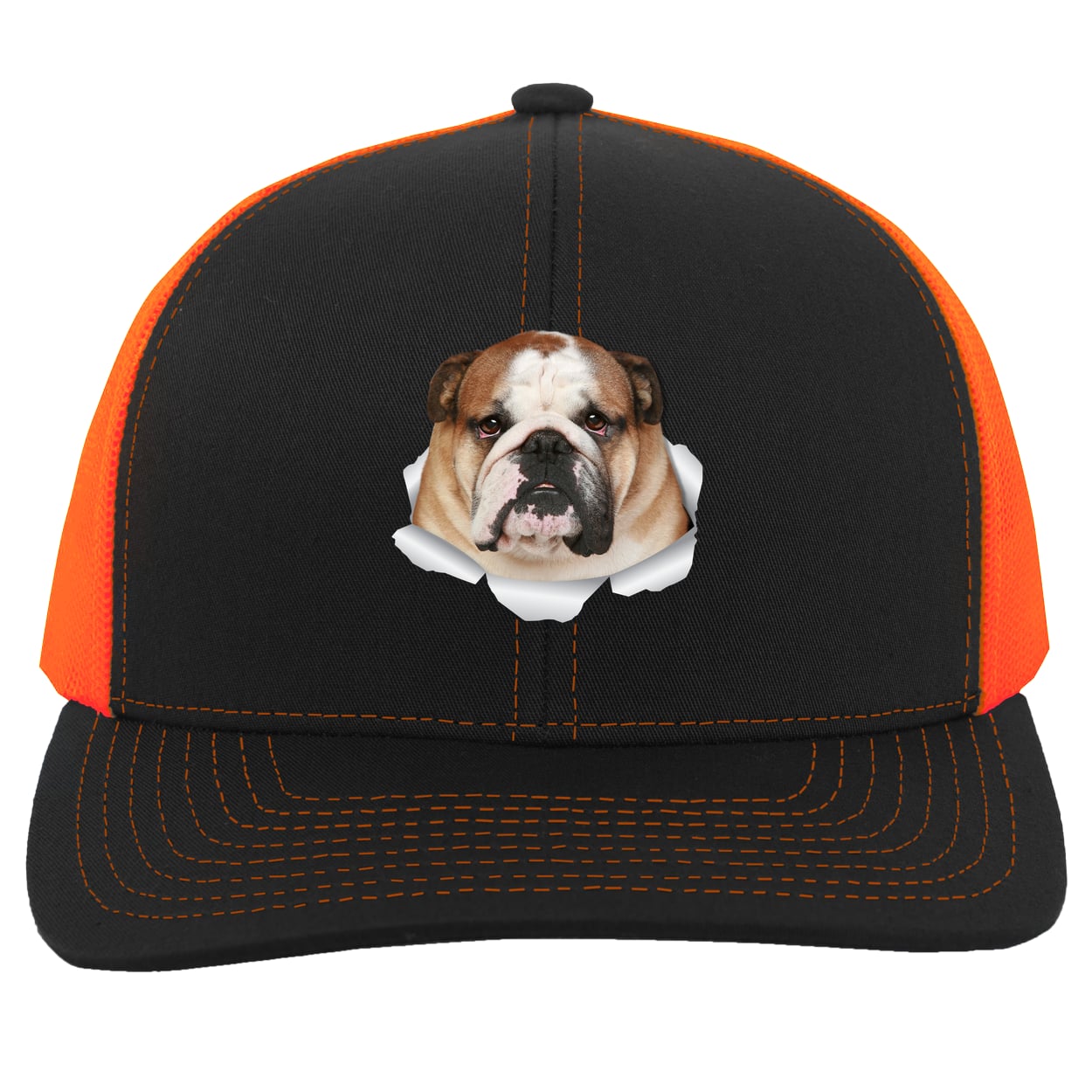 104C Trucker Snap Back - Black/Neon Orange