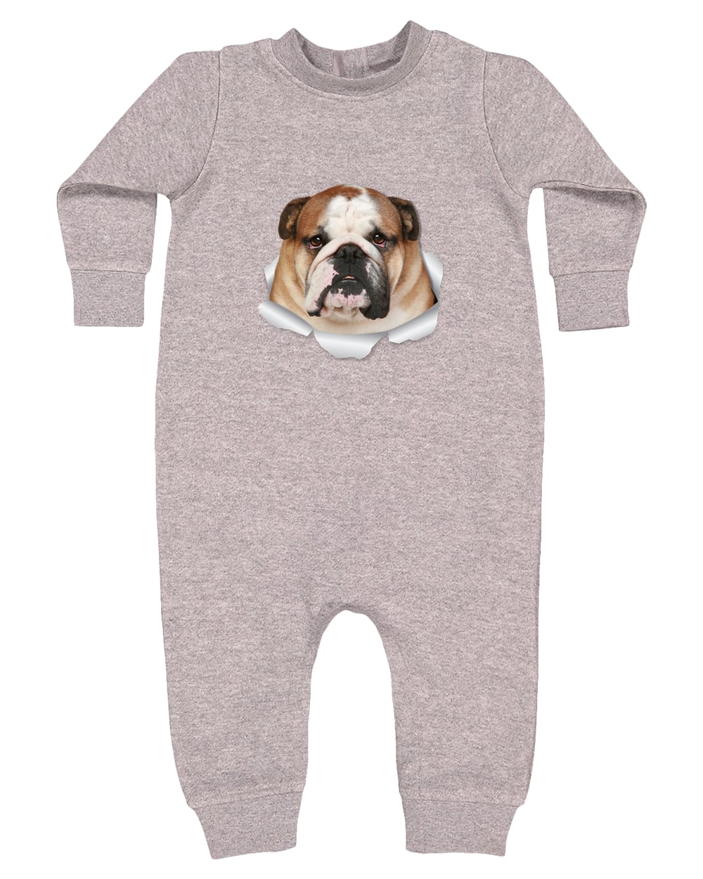 4447 Rabbit Skins Infant Fleece One-Piece Bodysuit - Heather Grey