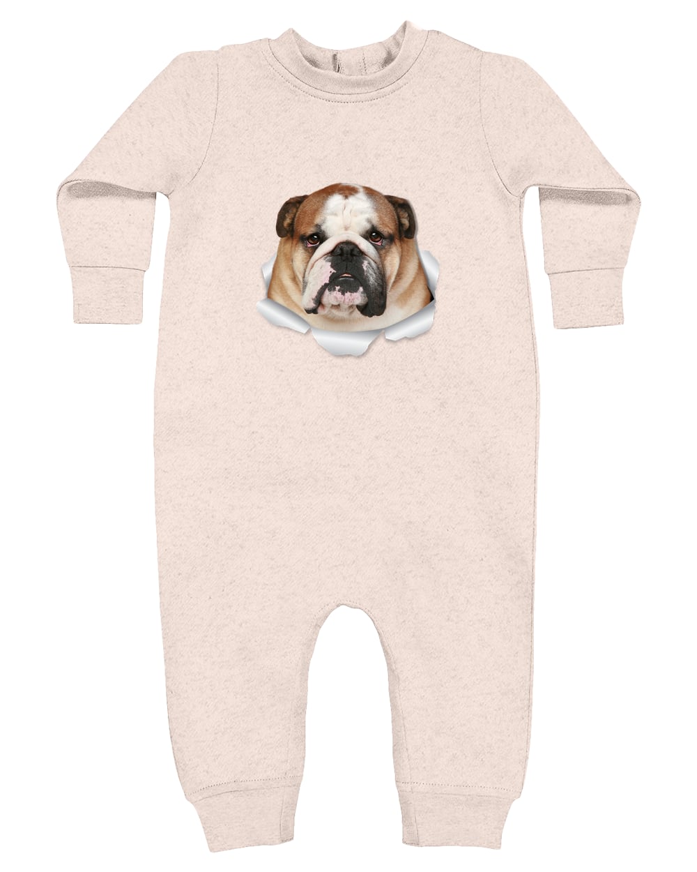 4447 Rabbit Skins Infant Fleece One-Piece Bodysuit - Natural Heather