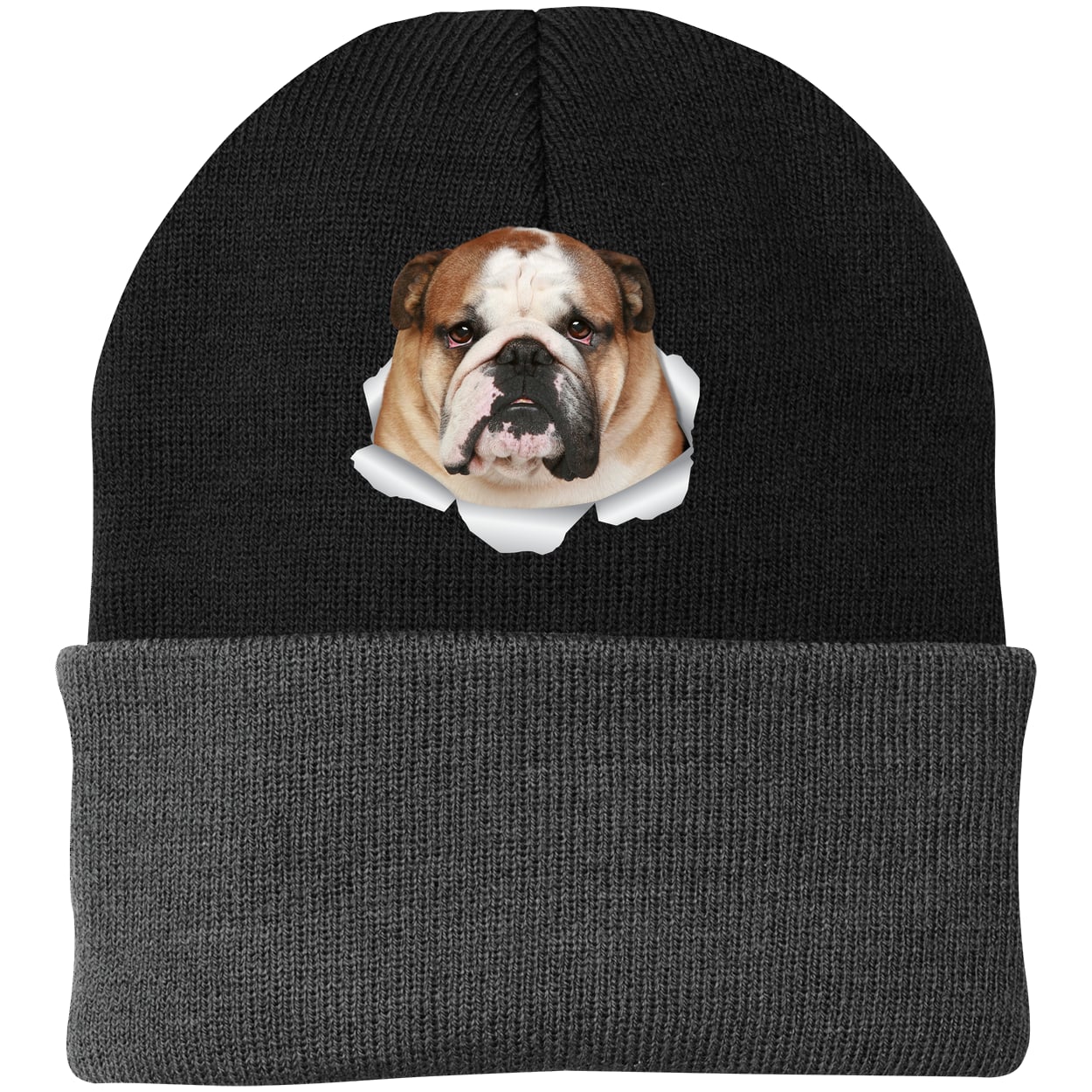 CP90 Port & Company Knit Beanie - Black/Gray