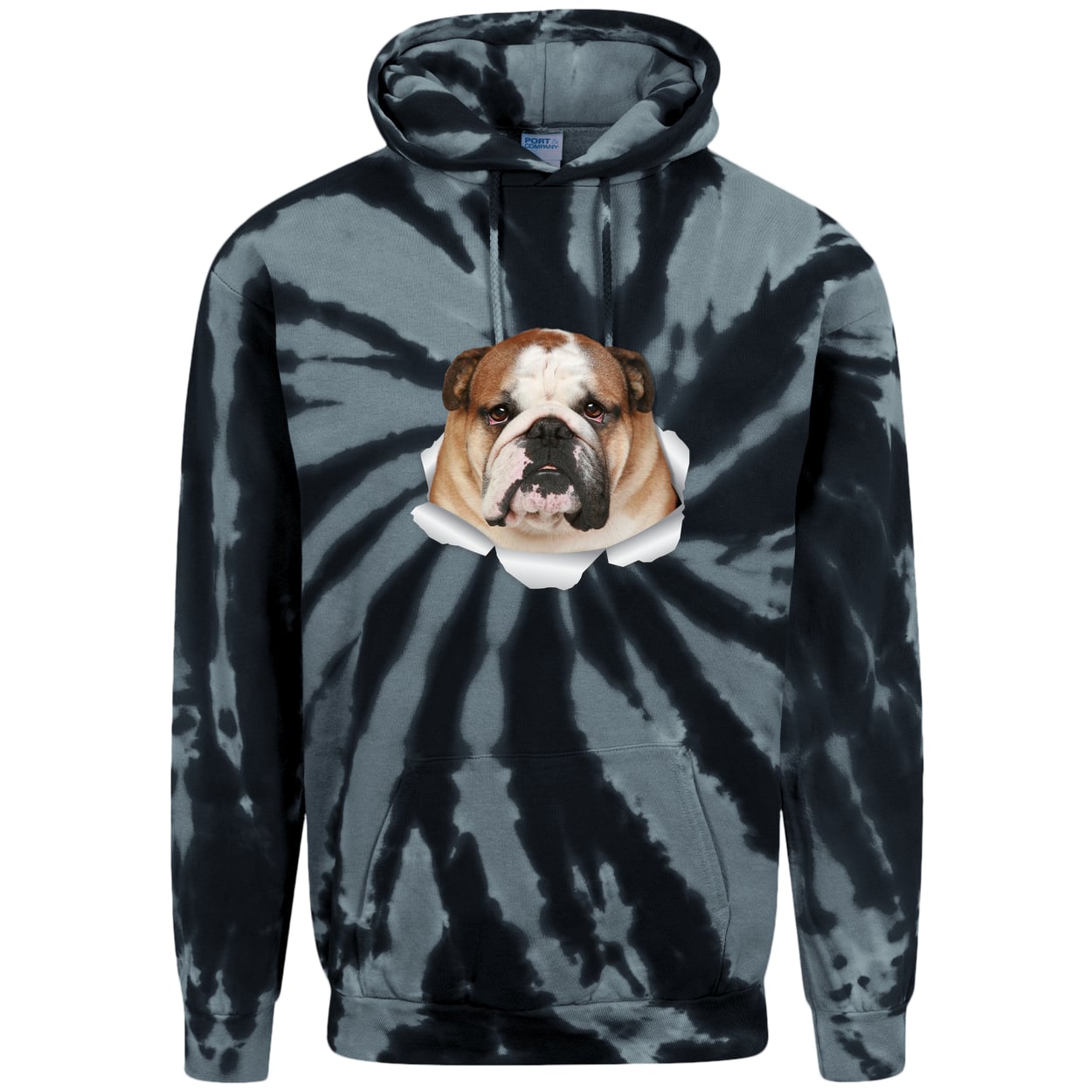 PC146 Port & Company Adult Tie-Dye Pullover Hoodie - Black