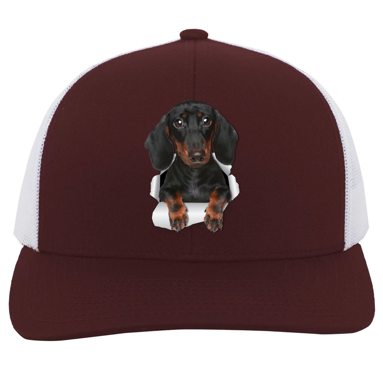 104C Trucker Snap Back - Maroon/White